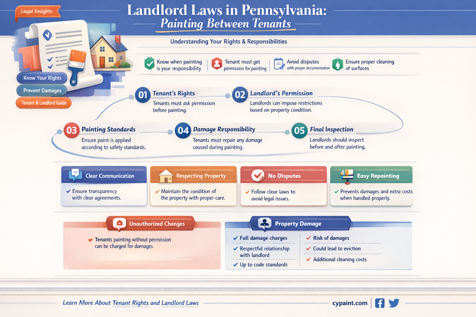 are landlords required to paint between tenants in pennsylvania
