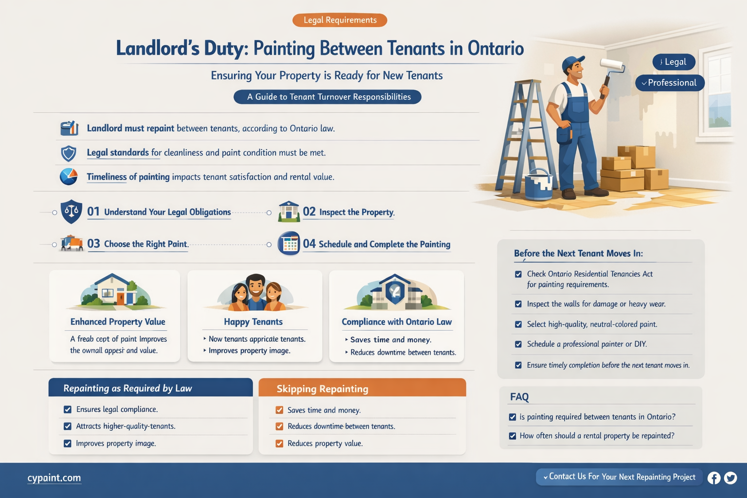 are landlords required to paint between tenants in ontario