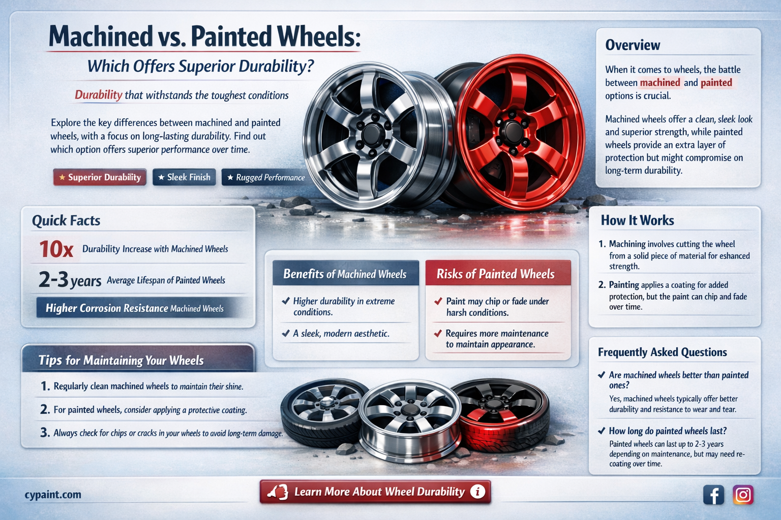 are machined or painted wheels more durable