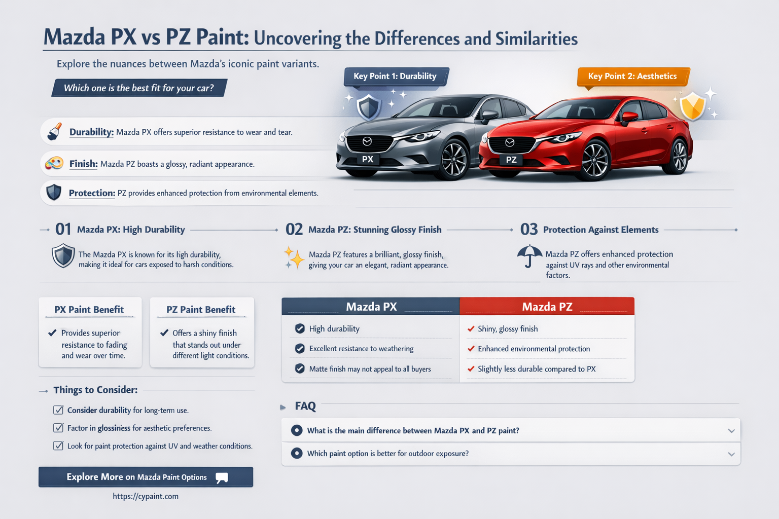 are mazda px and pz the same paint