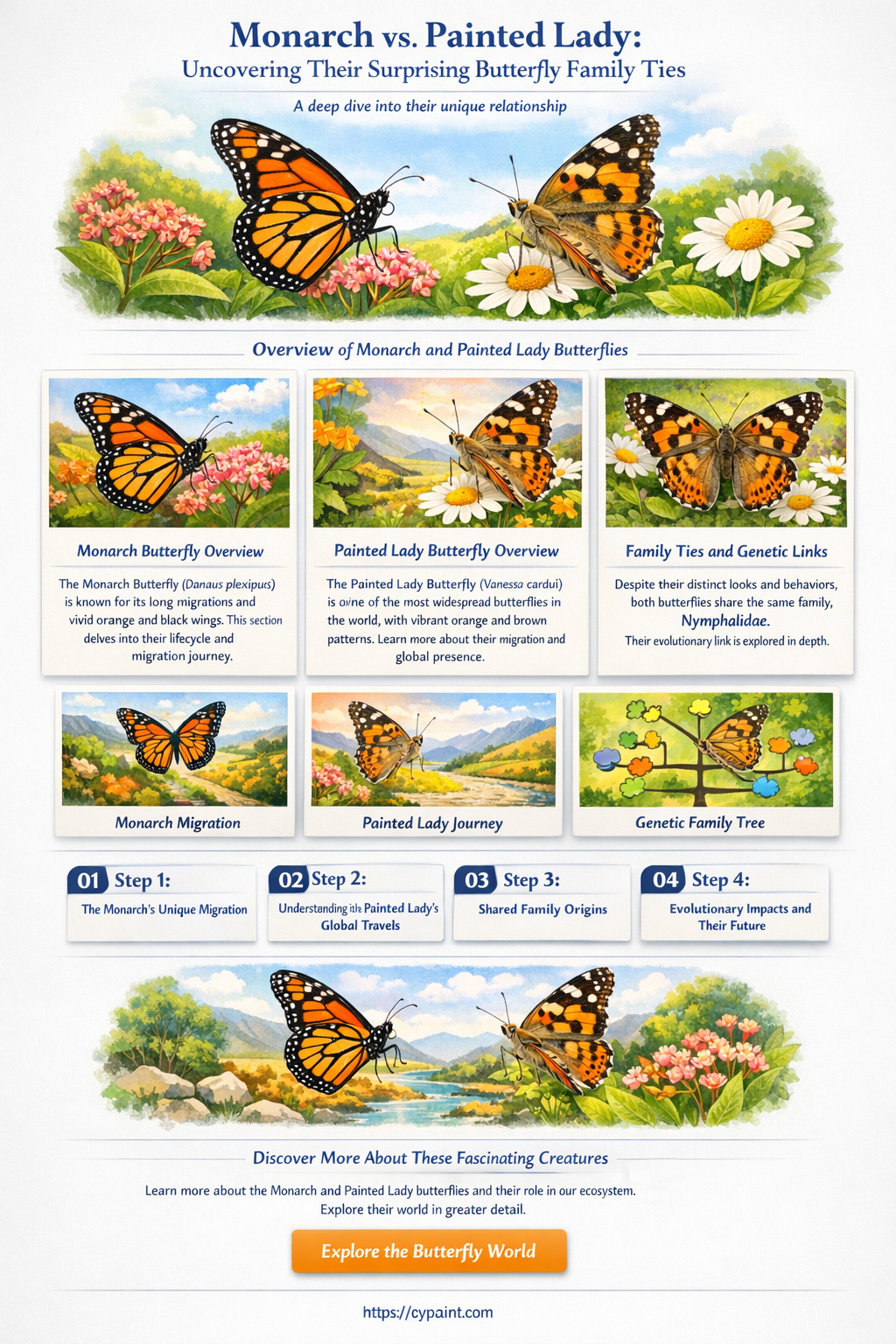 are monarch butterflies related to painted lady butterflies