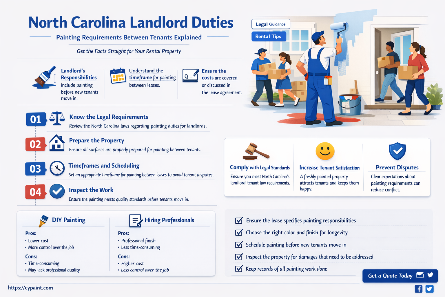 are landlords required to paint between tenants in north carolina