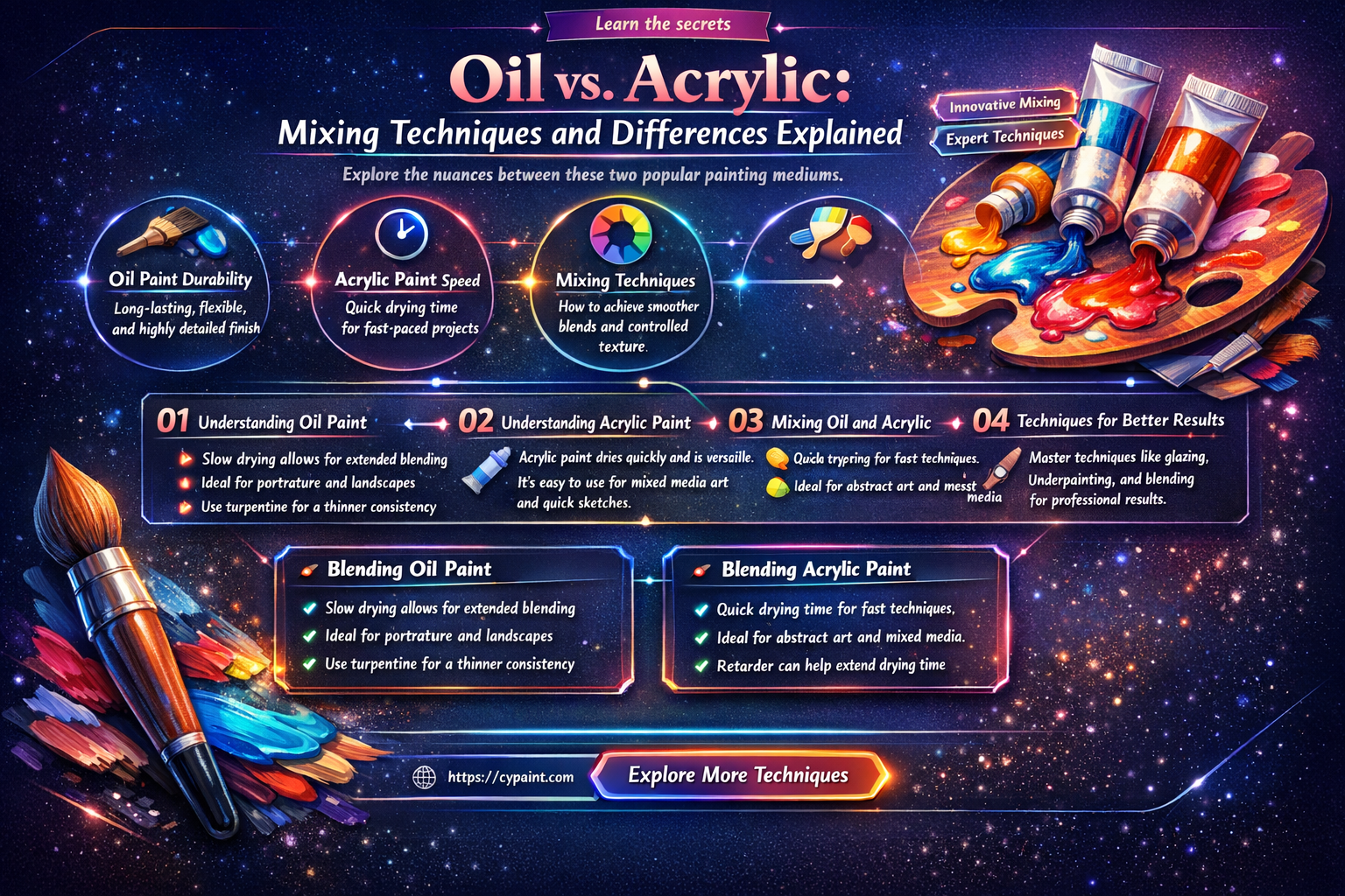 are mixing oul paints and acryllyc paints different