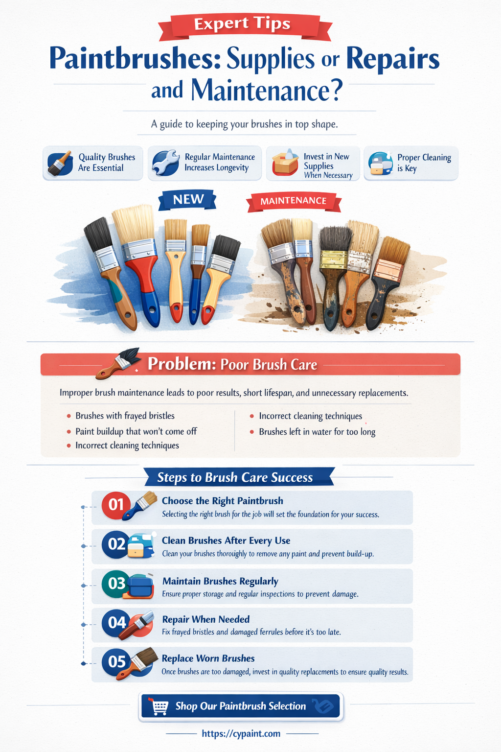 are paintbrushes and paint supplies or repairs and maintenance