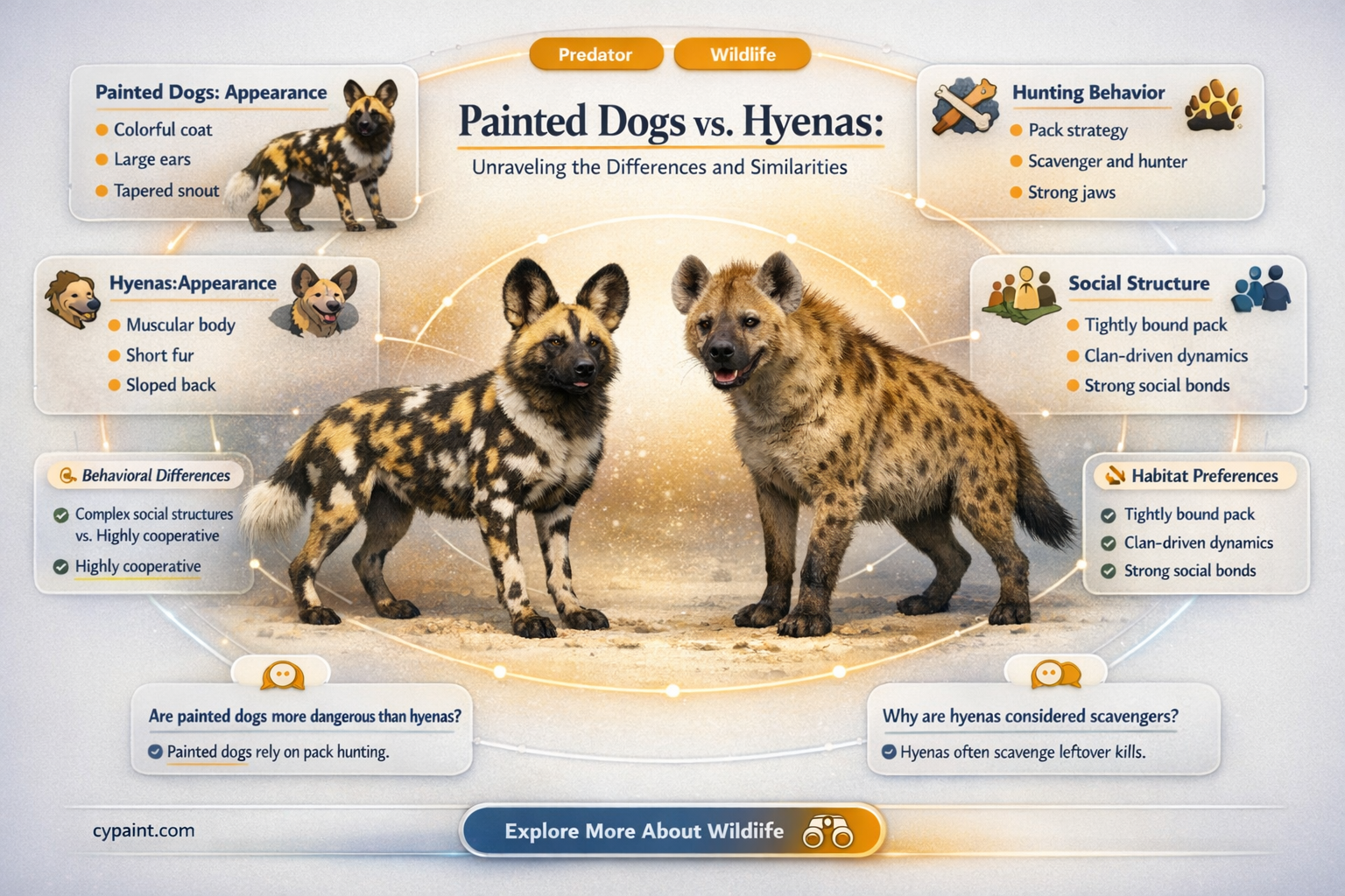 are painted dogs the same as hyenas