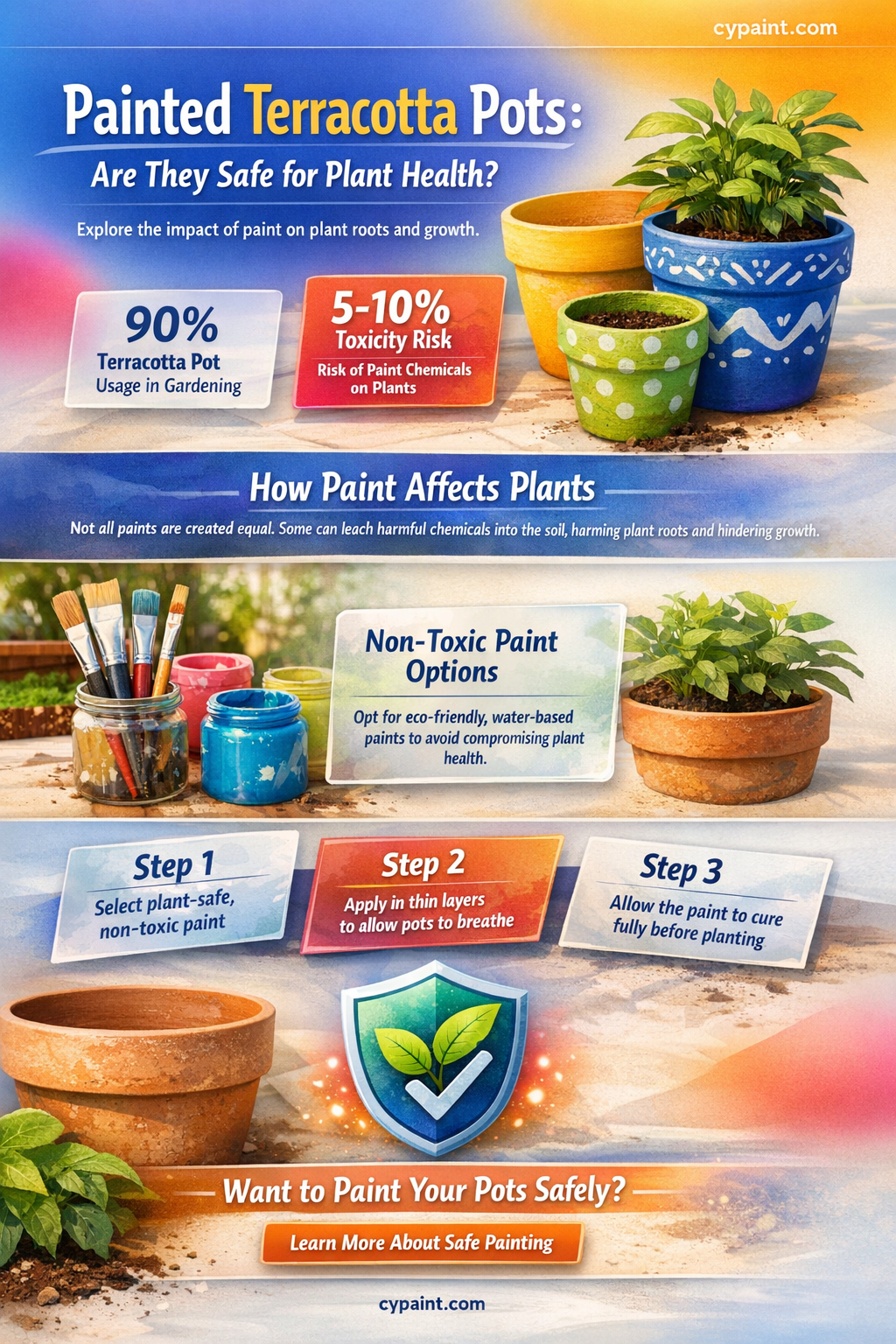 are painted terracota pots healthy for plants
