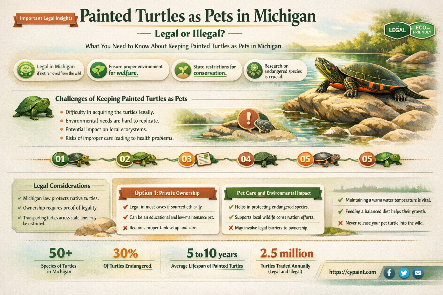 are painted turtles illegal to have as pets in michigan