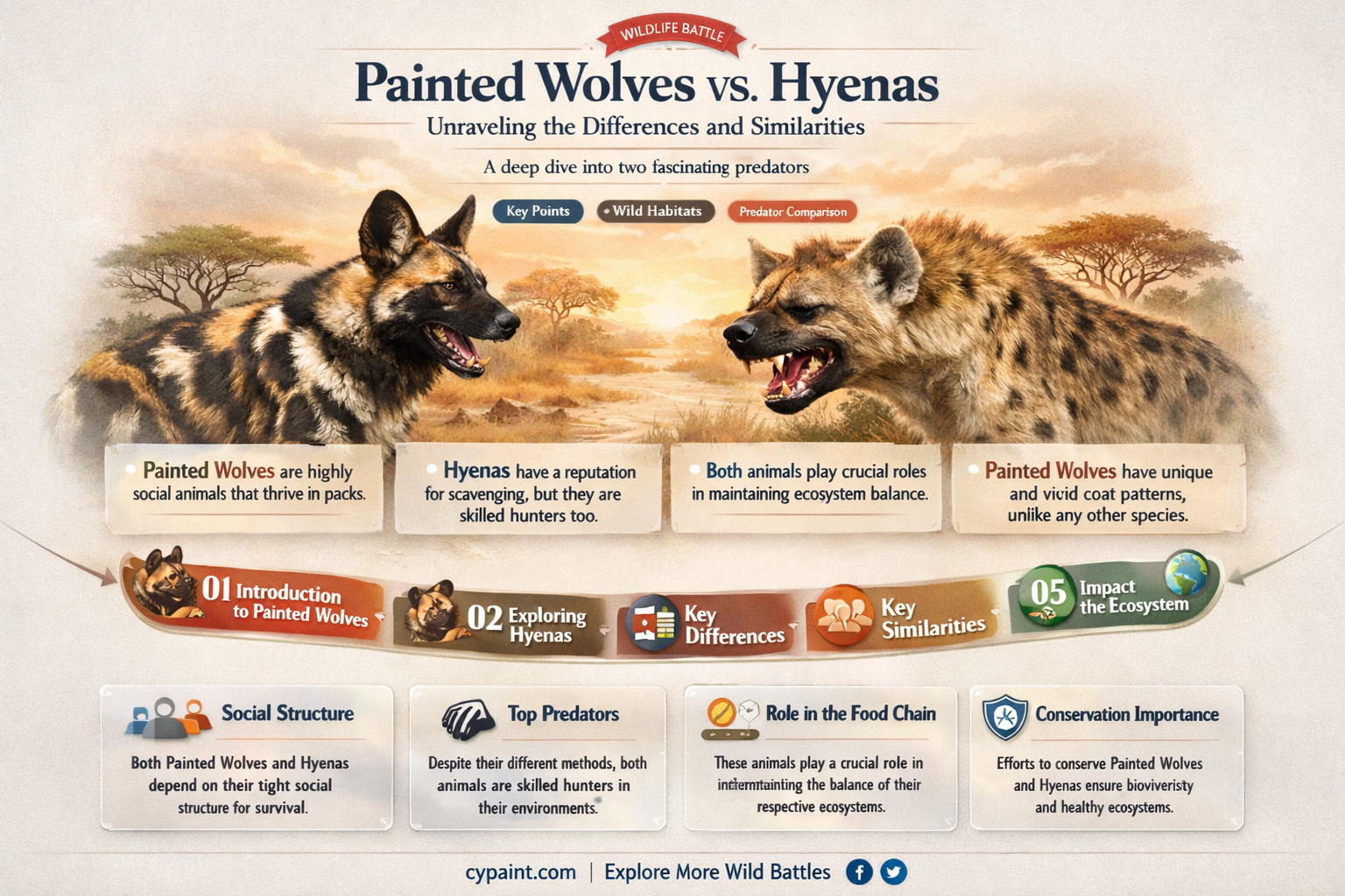 are painted wolves the same as hyenas