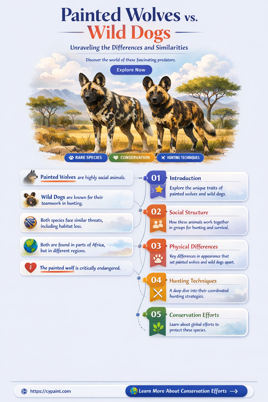 are painted wolves and wild dogs the same