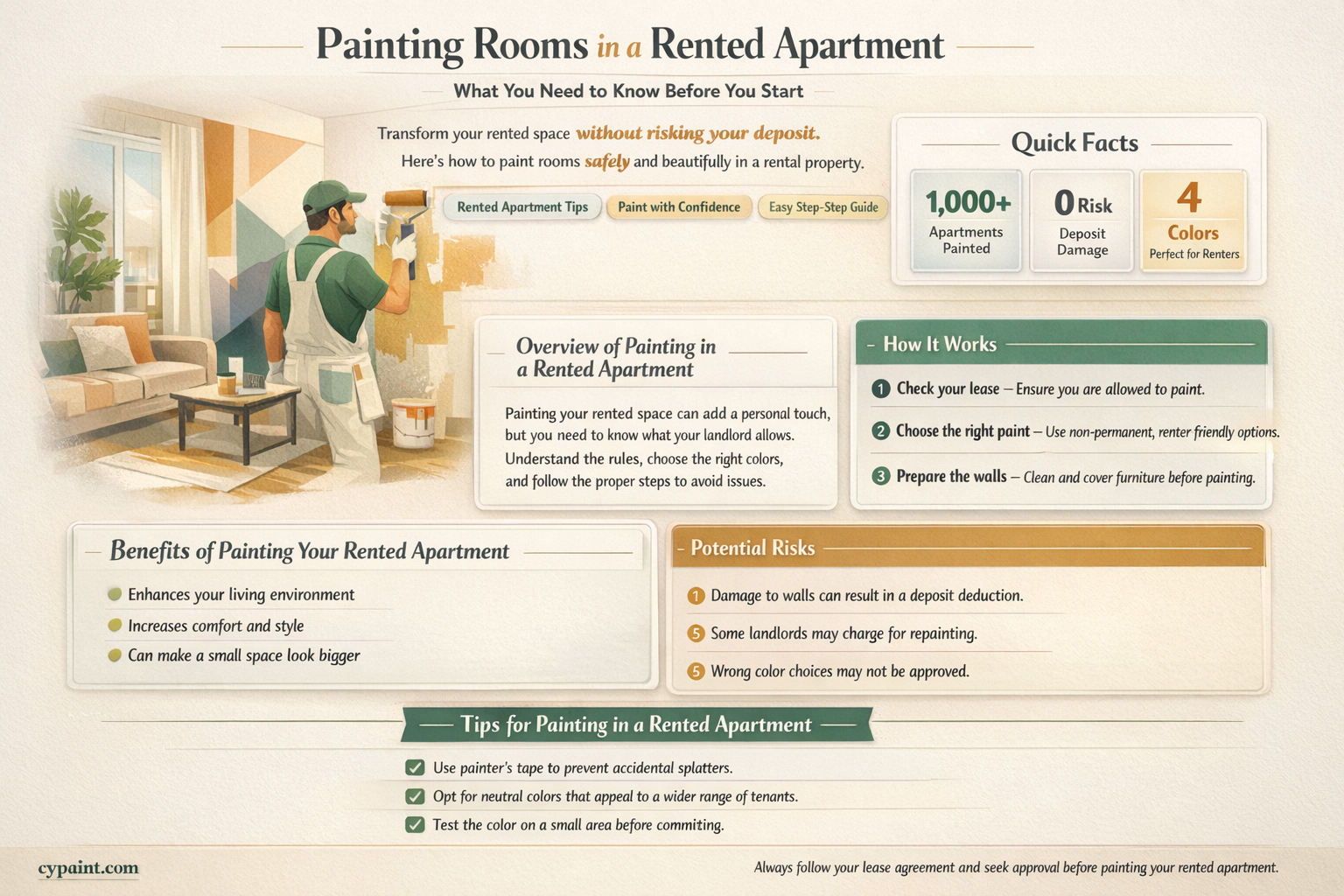 are you allowed to paint rooms in an apartment