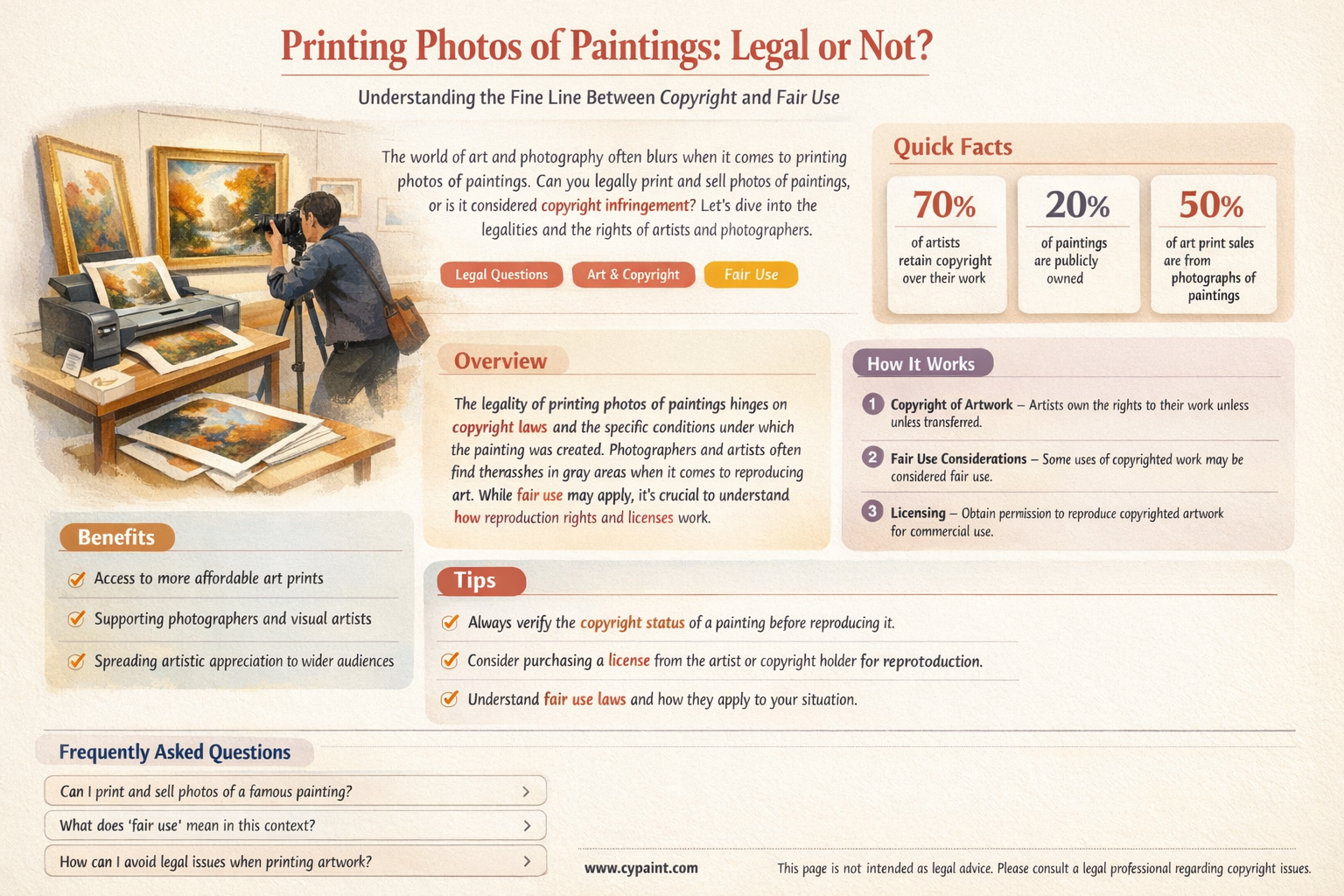 are you not allowed to print paintings into photos