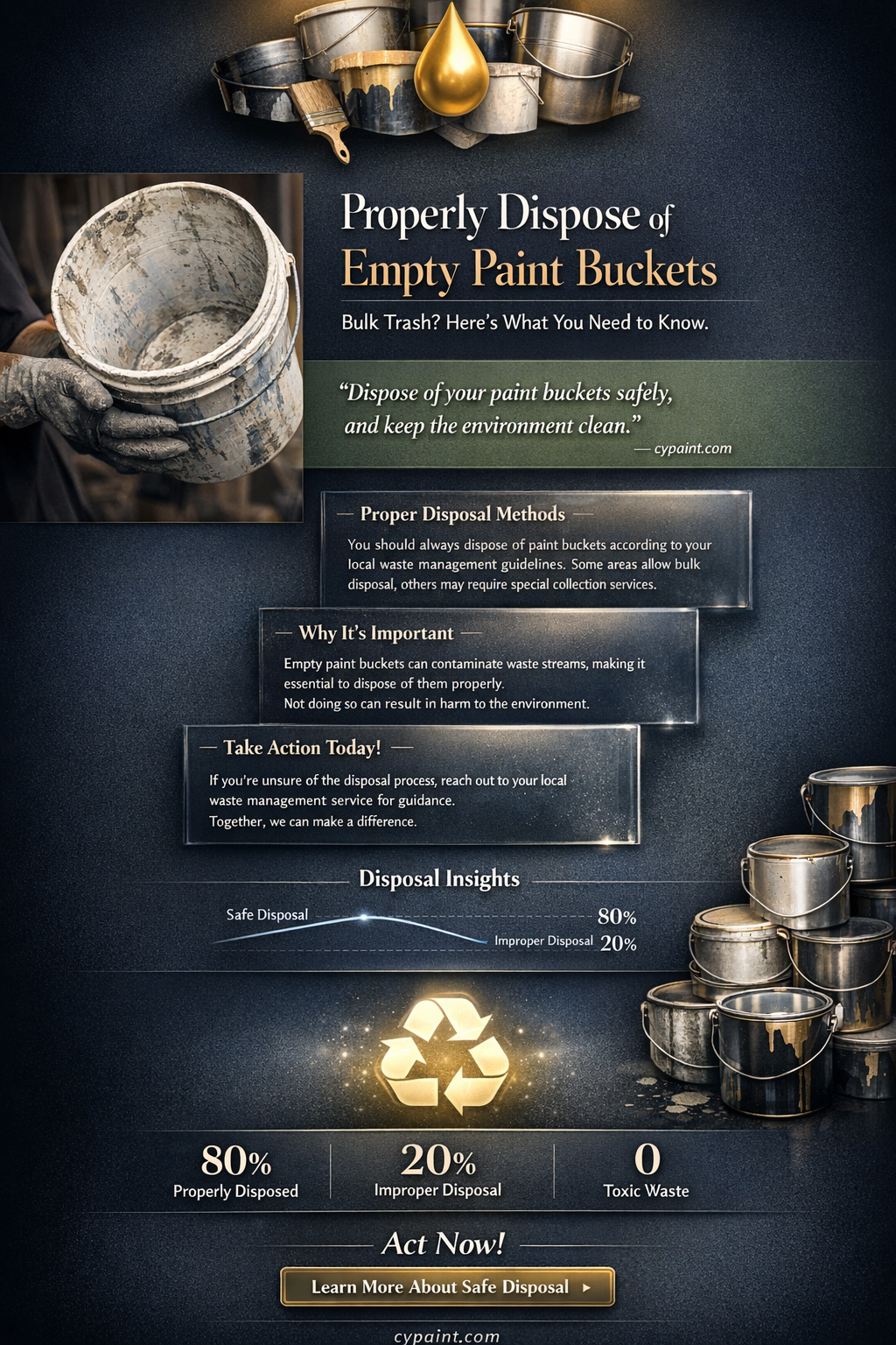 can empty paint buckets be placed in bulk trash