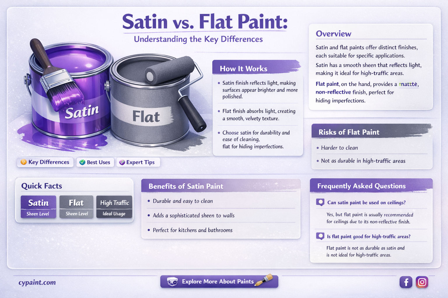 are satin and flat paint the same