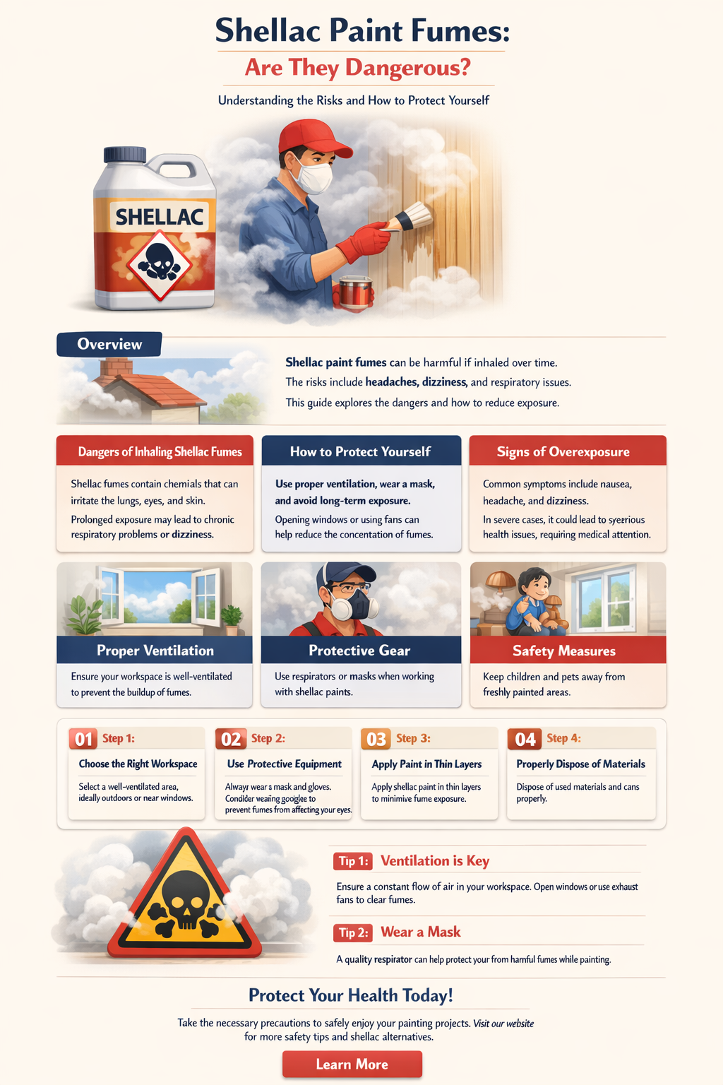 are the fumes dangerous in shellac for painting inside
