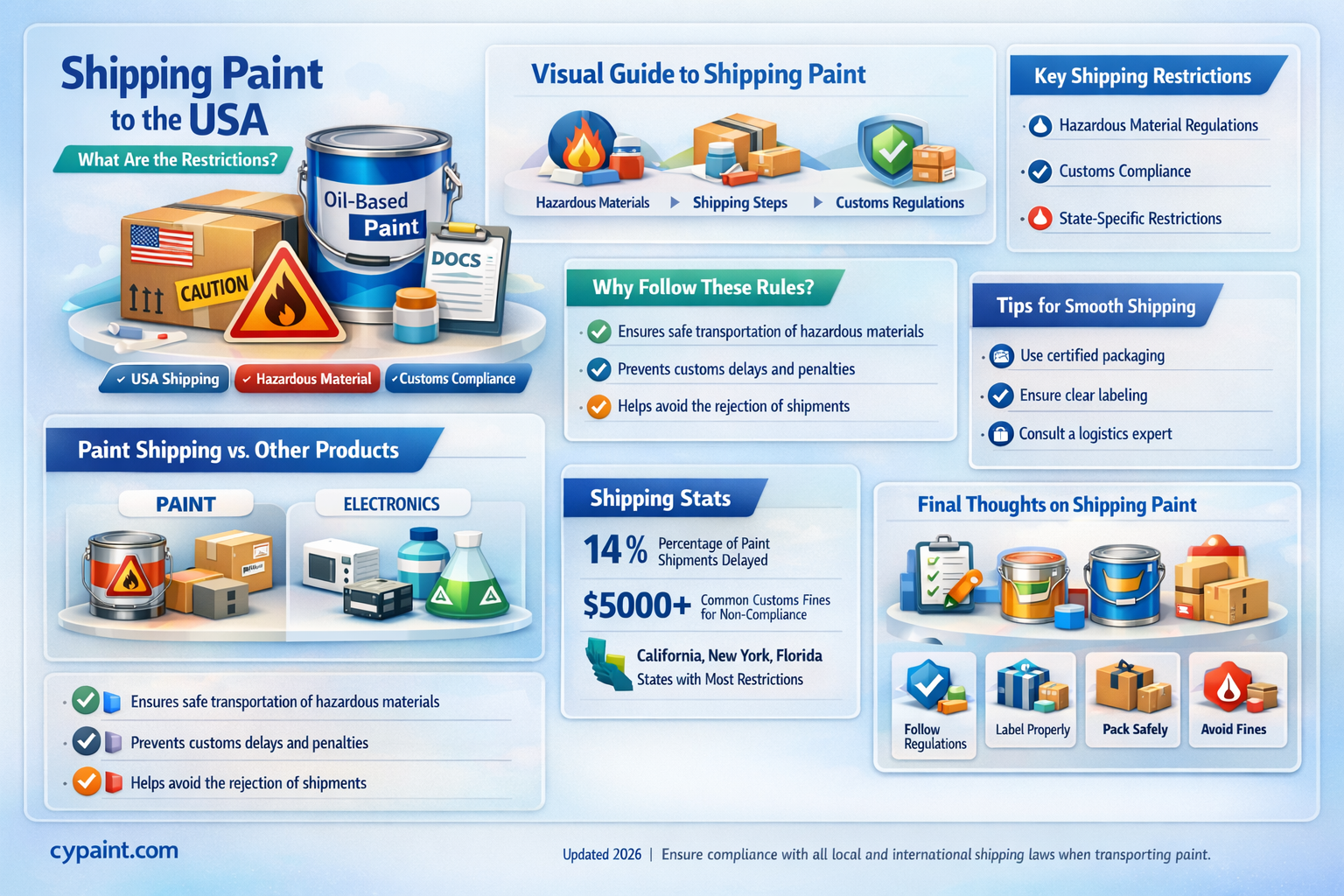 are there restriction on shipping paint to the usa