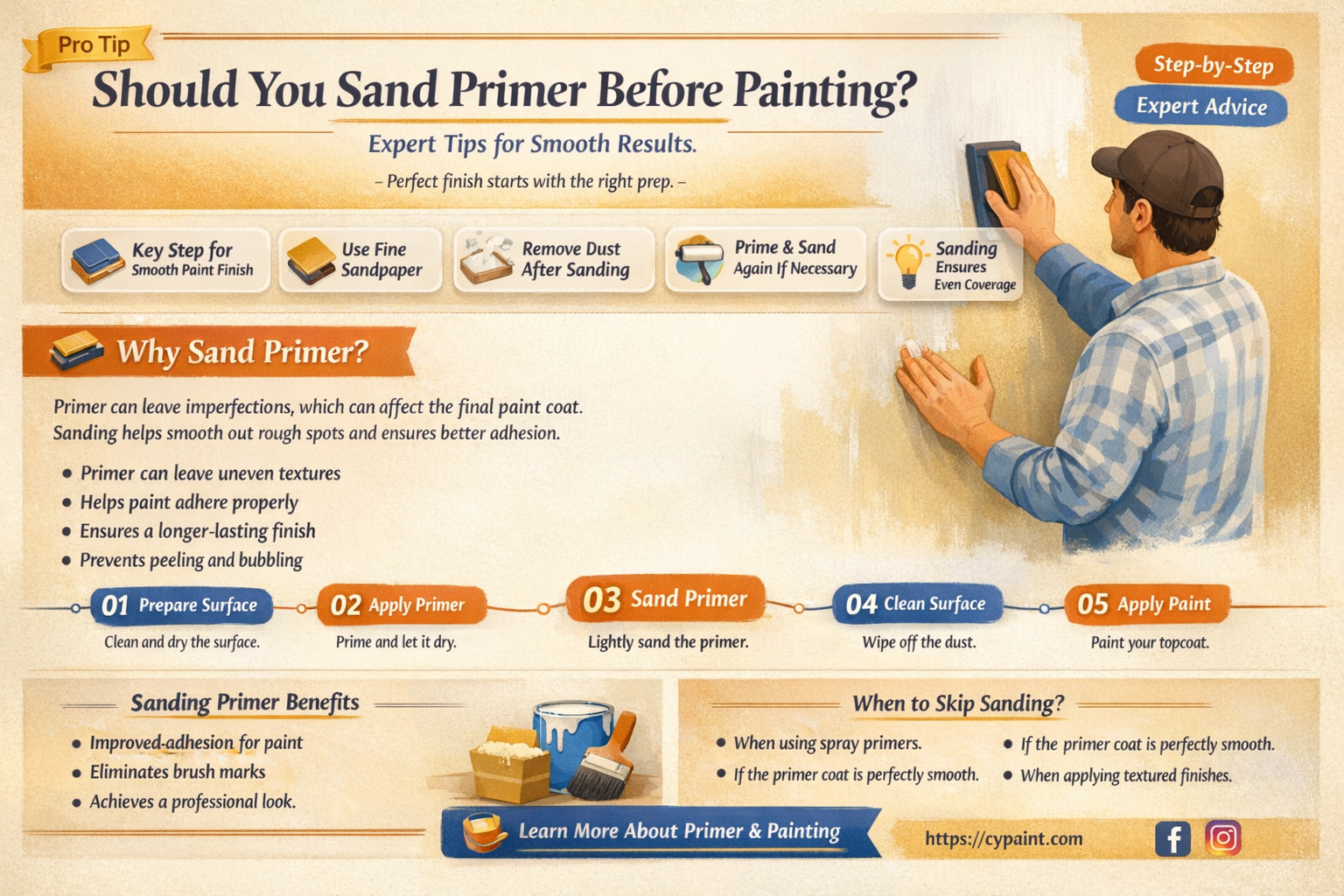 are you supposed to sand primer before painting