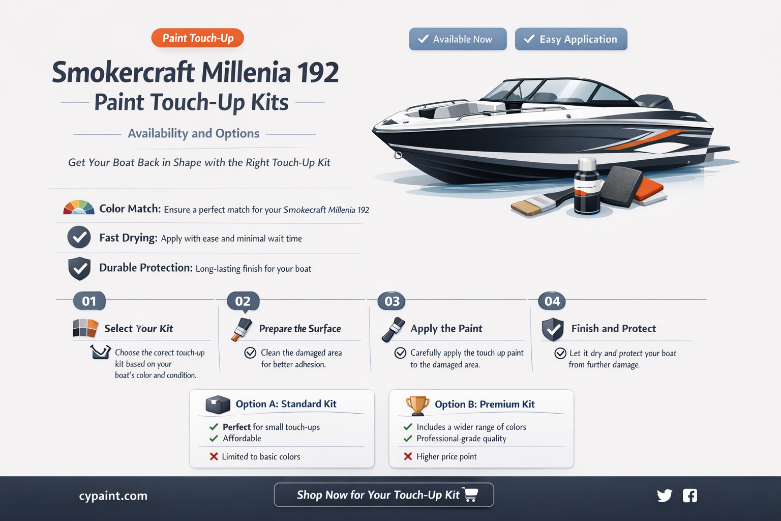 are there paint touch up kits for smokercraft millentia 192