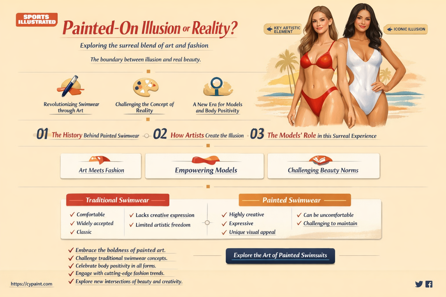 are sports illustrated bathing suits painted on