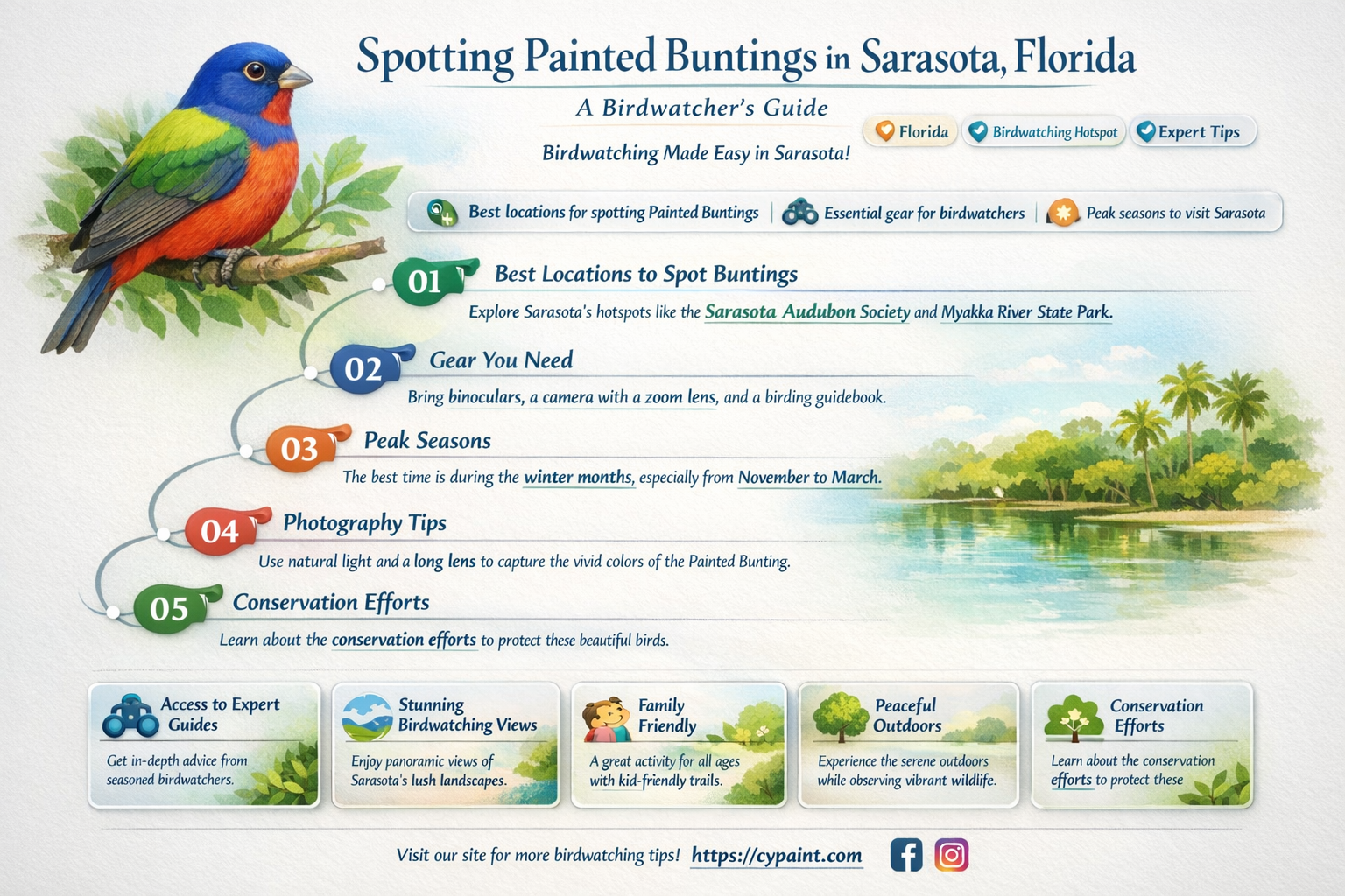 are there painted buntings in sarasota florida