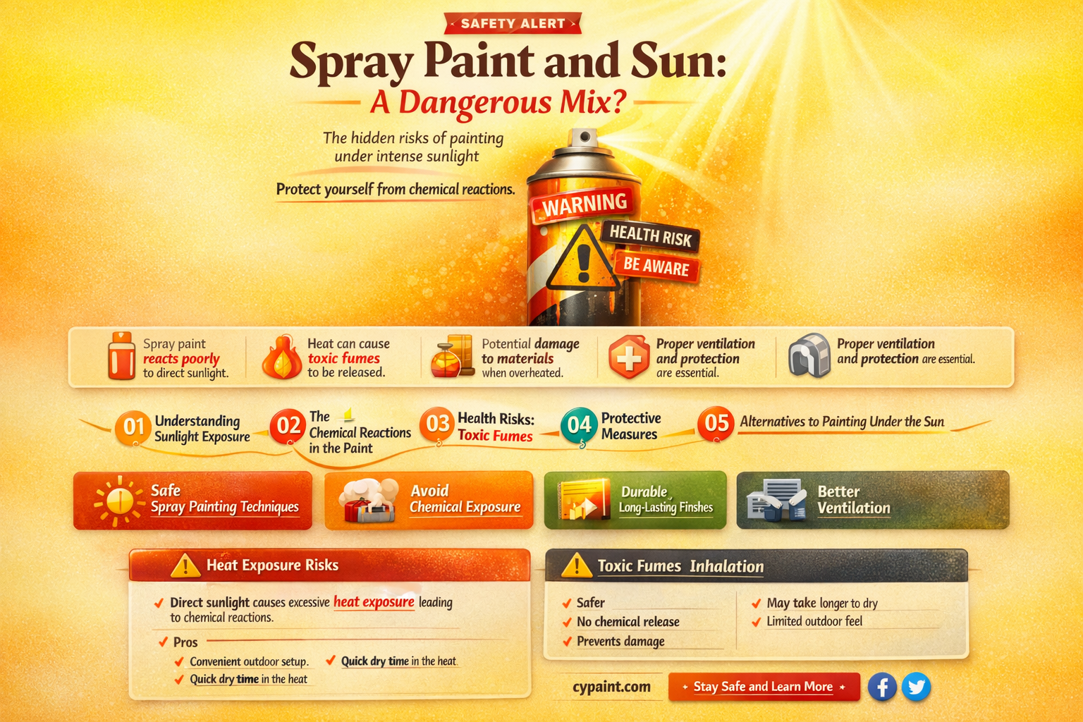can aerosol paint can explode in contact with sun