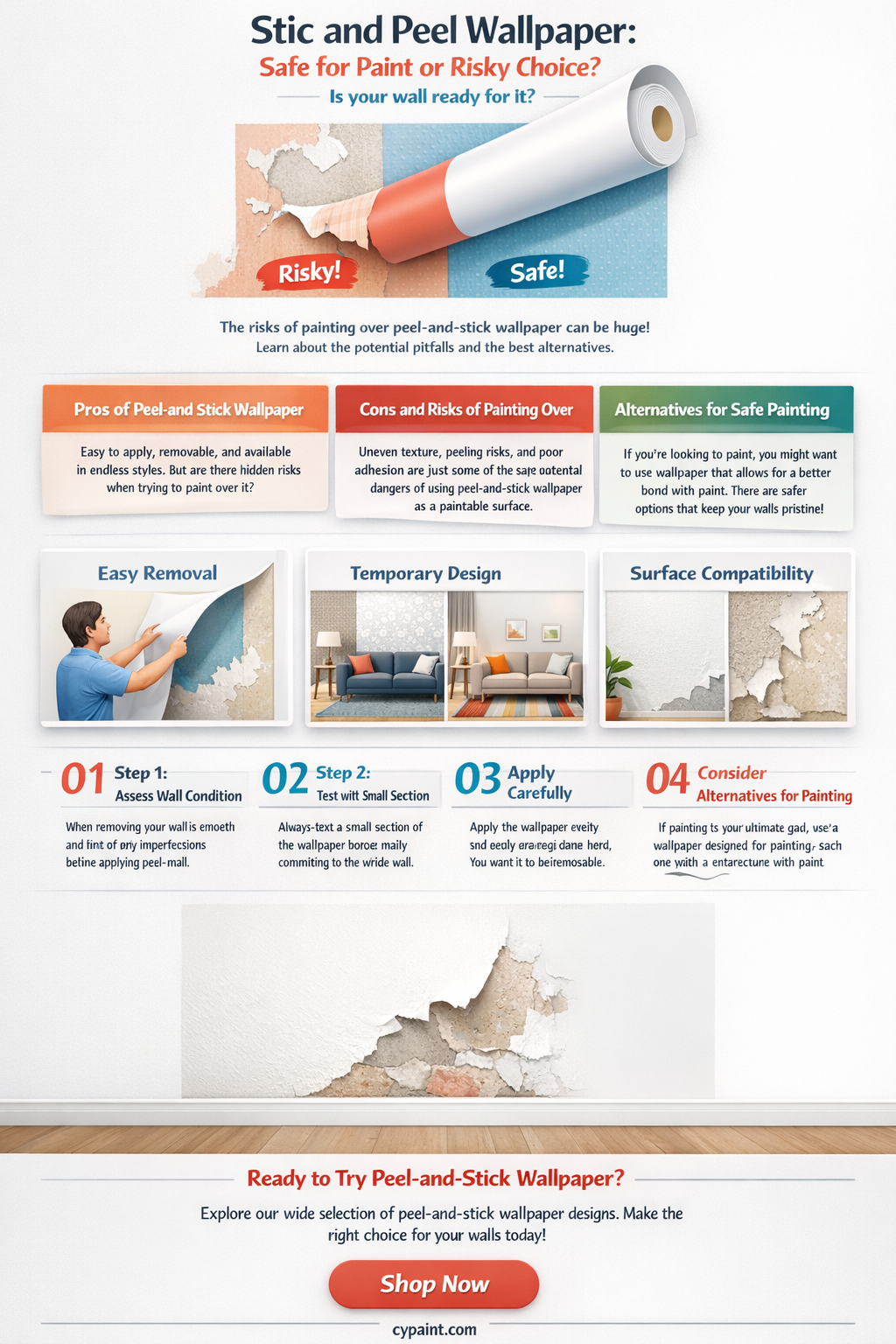 are sticl amd peel wallpaper safe for paint