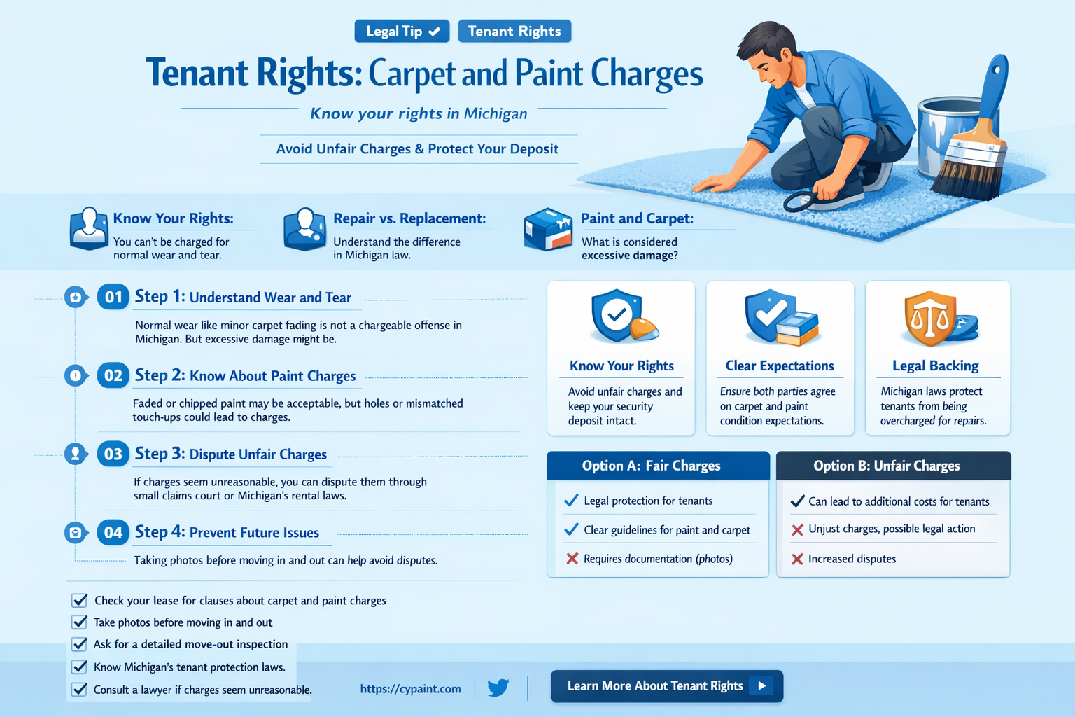 can apartment charge me for capret and paint michinga
