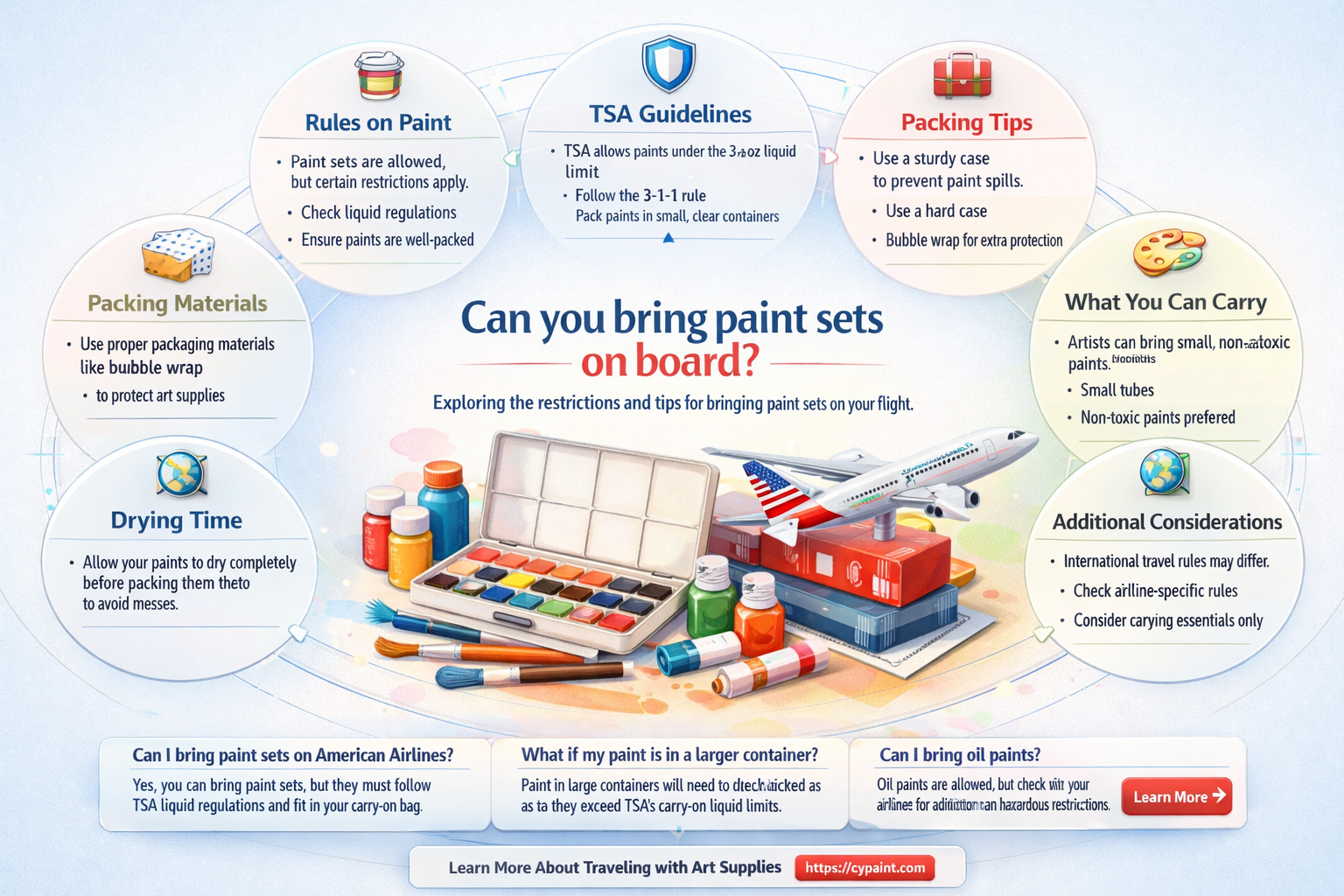 can i bring my paint set on american air lines