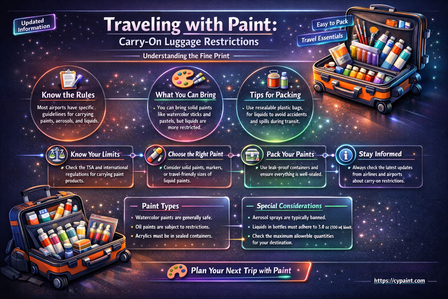 can i carry paint in my carry on luggage
