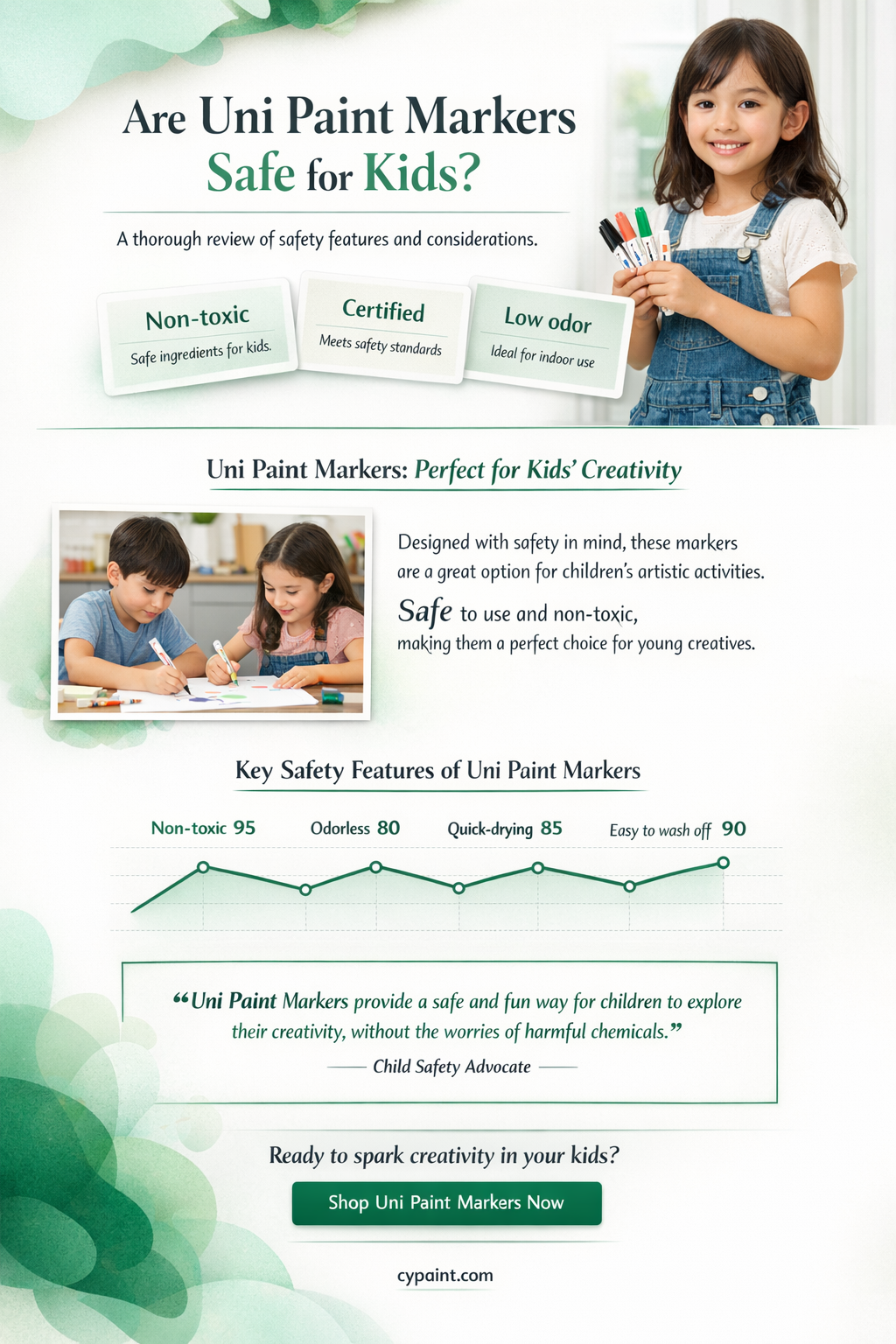 are uni paint markers safe for children