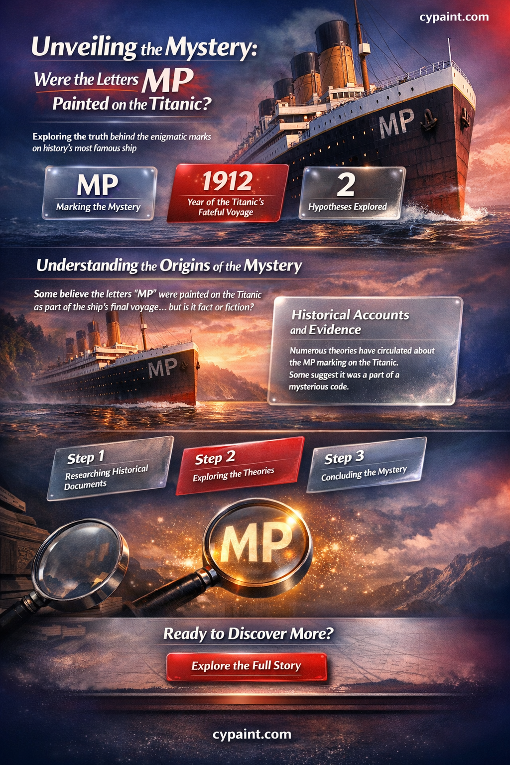 are the letters mp painted on the titanic