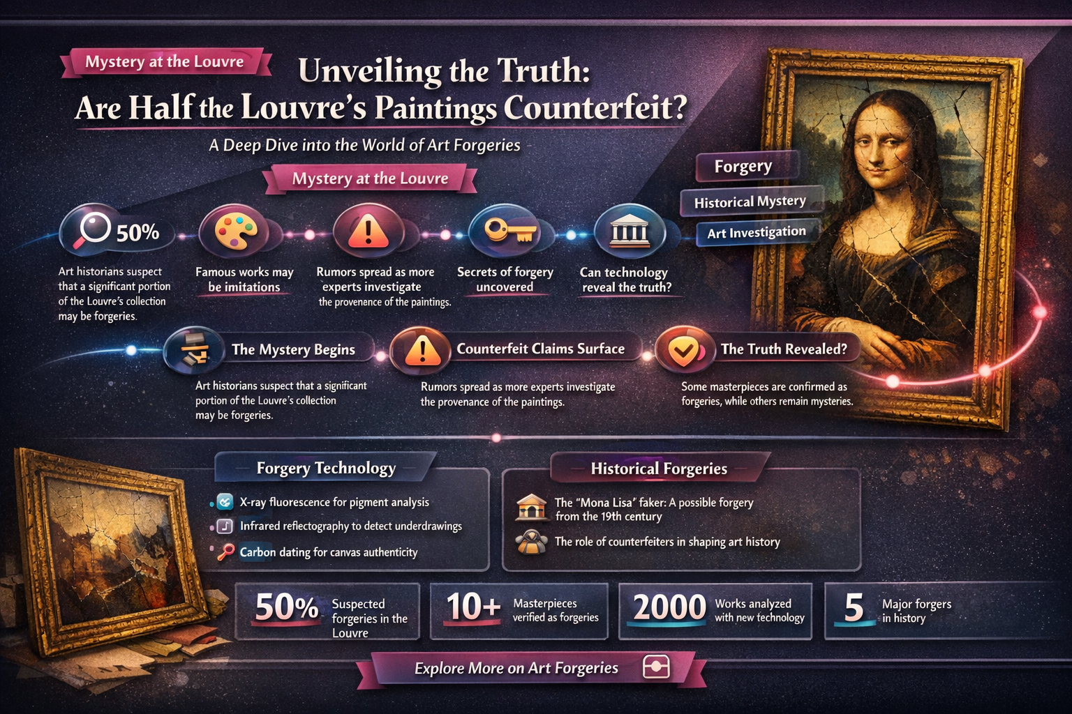are half the paintings in the louvre fake