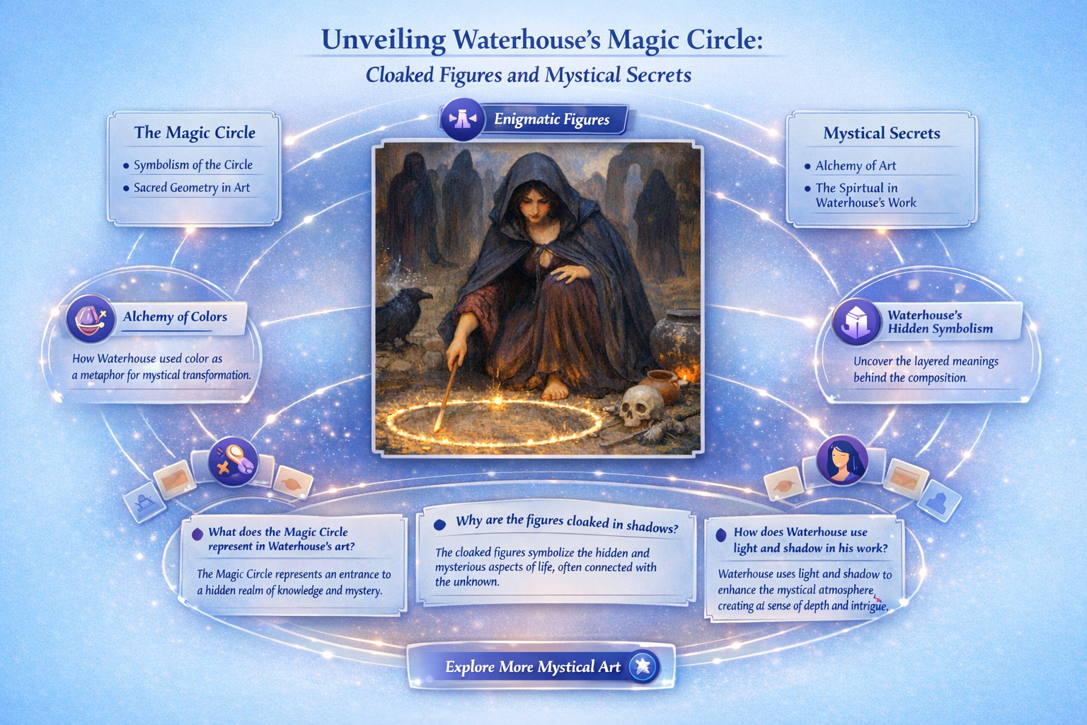 are thete cloaked figures in john waterhouse magic circle painting