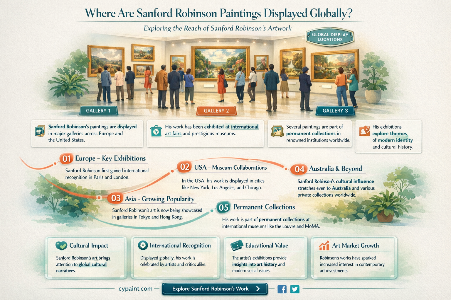 are sanford robinson paintings displayed just in the united states