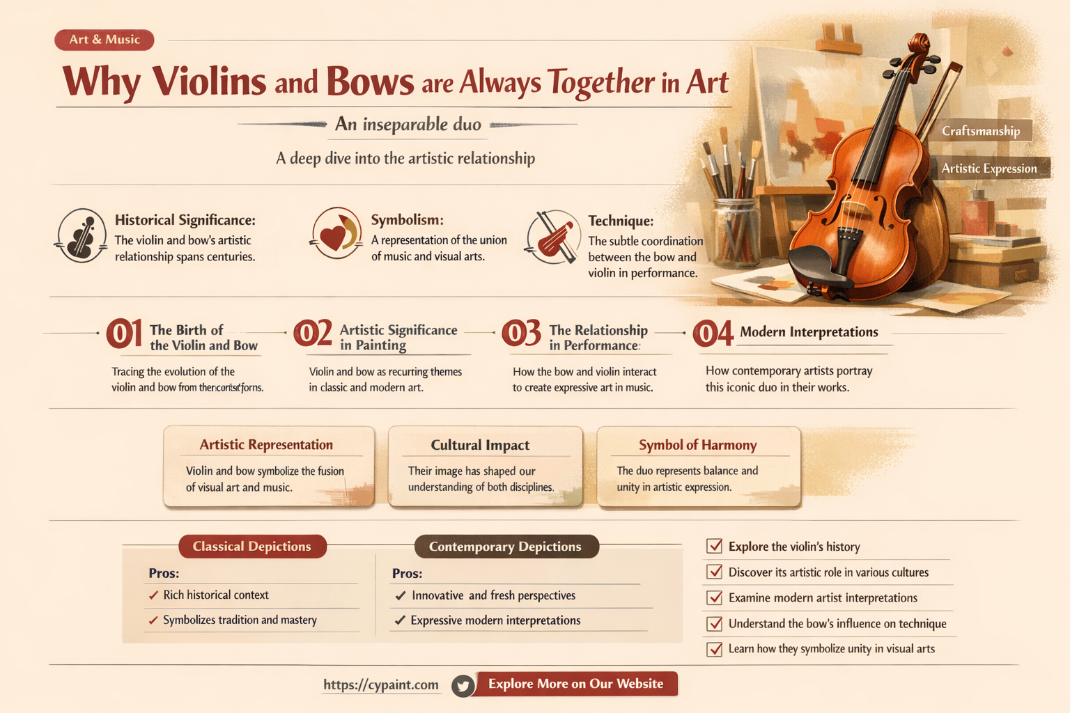 are violins always depicted with the bow in paintings