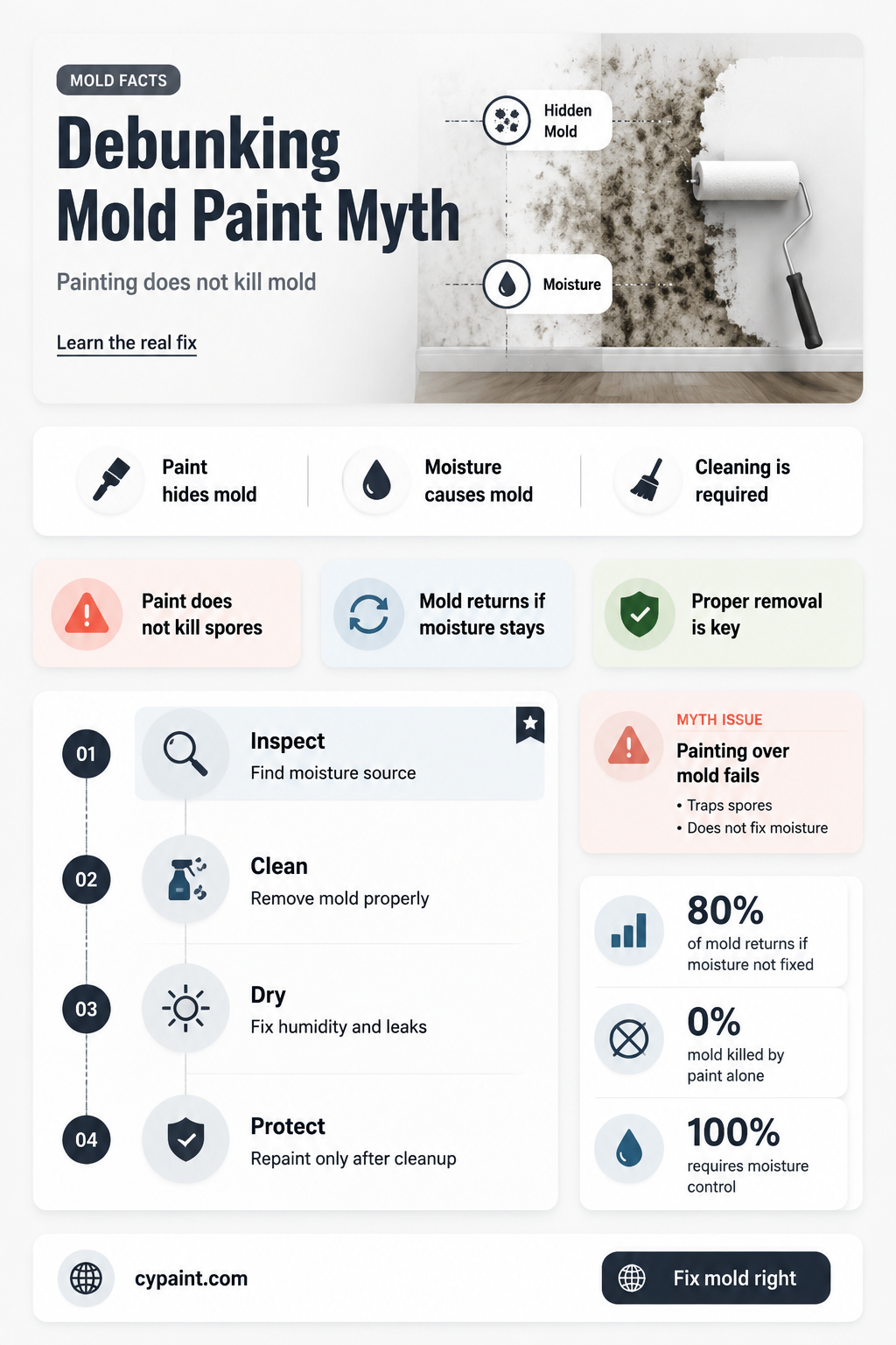 can you kill mold by painting over it