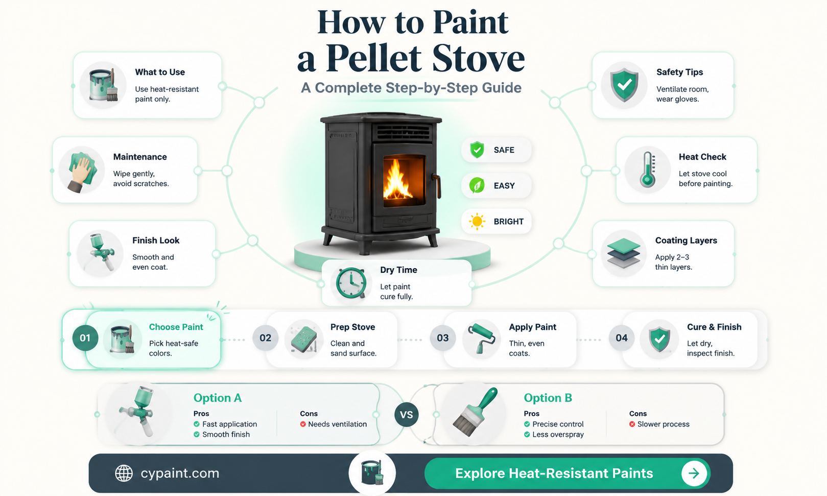 can i put decorate paint on my pellet stove
