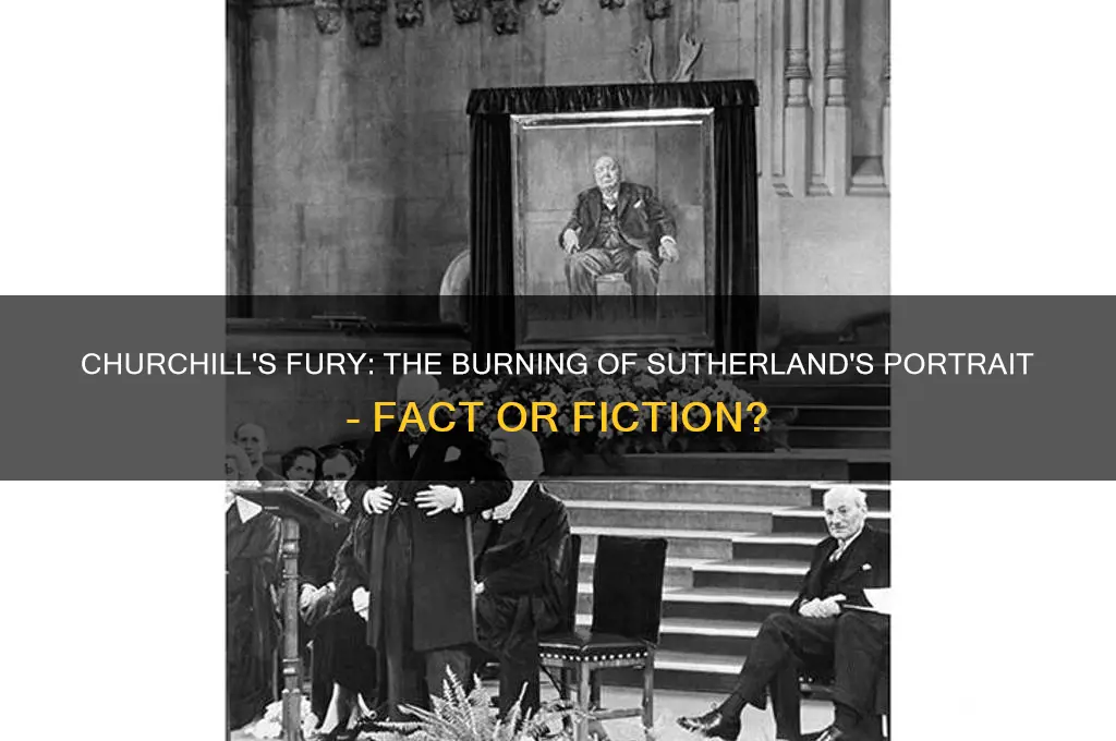 did churchill burn the painting done by southerland