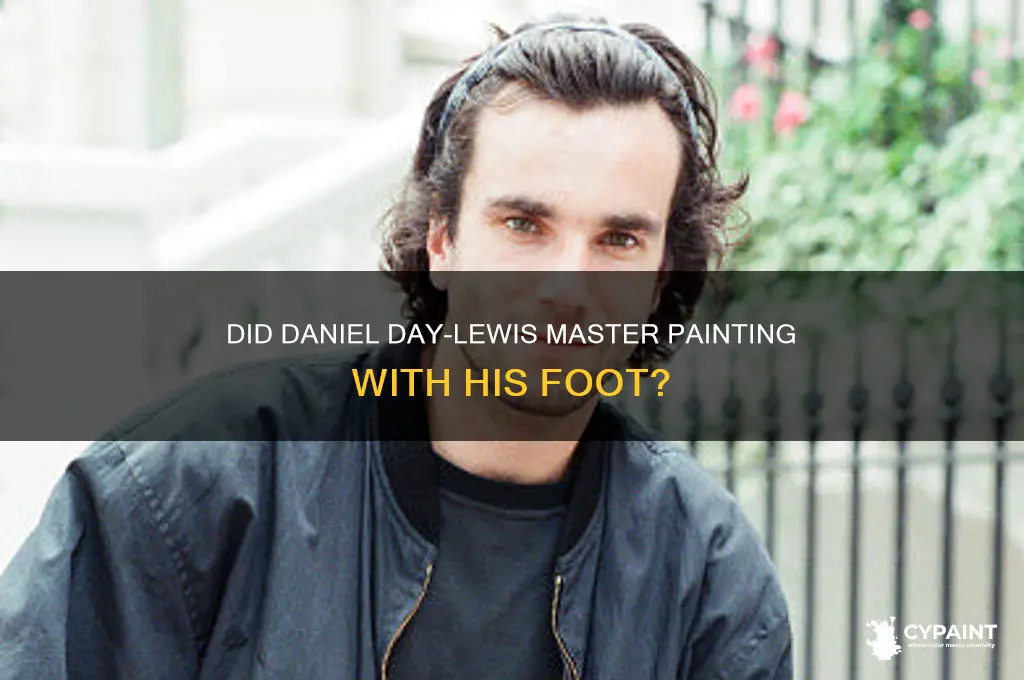 did day lewis learn to paint with foot