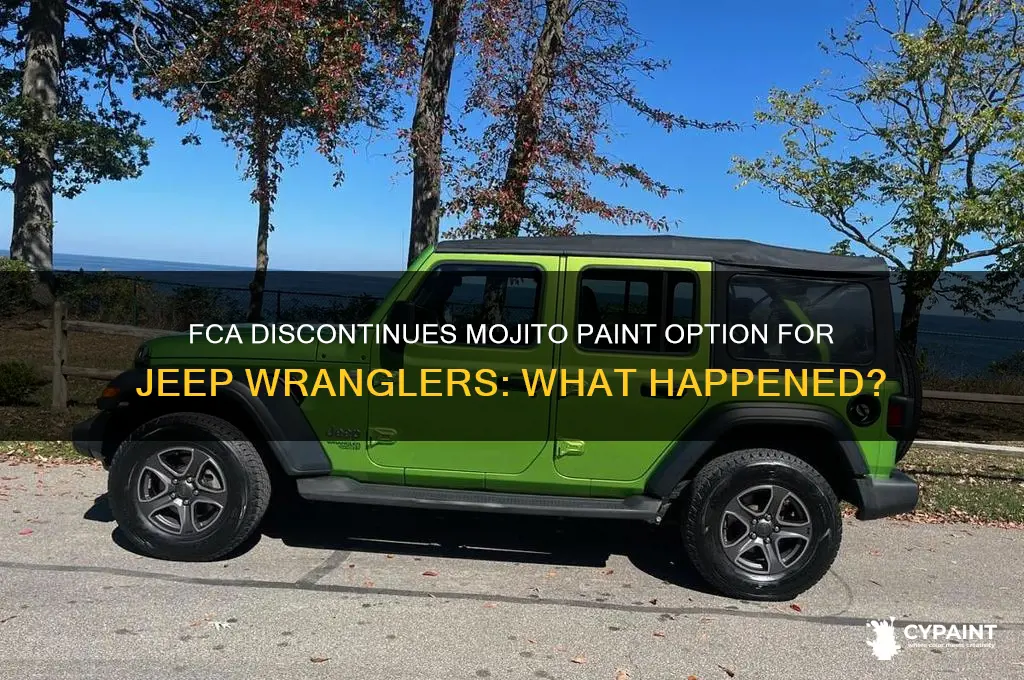 did fca stop producing mojito paint on the jeep wranglers