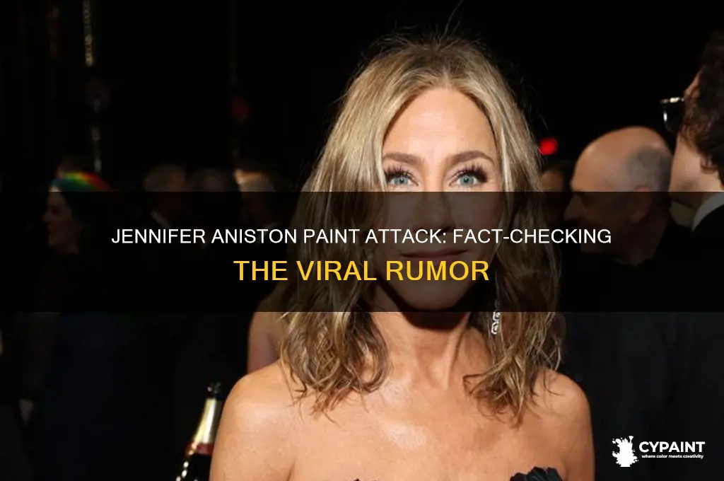 did jennifer aniston have paint thrown on her