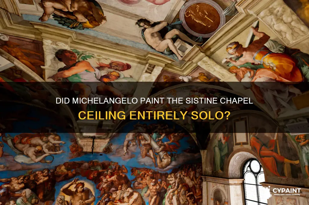 did micelanglelo paint teh sitente chape l alone