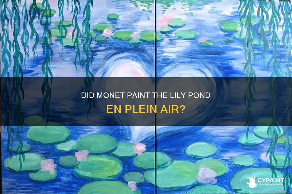 did monet paint the lily pond while outside