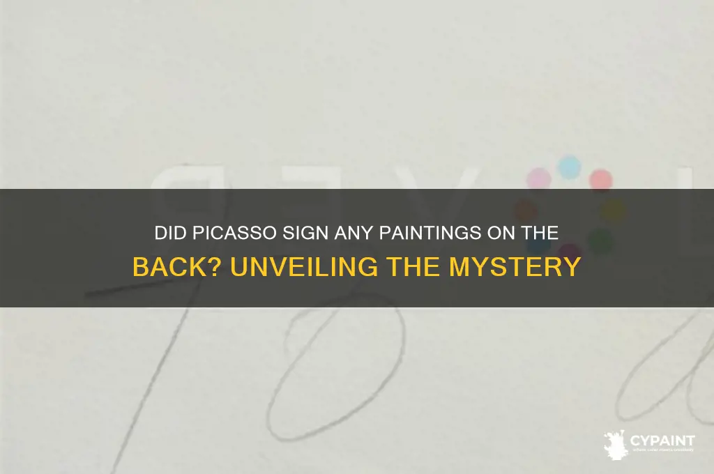 did picasso sign any paintings on the back