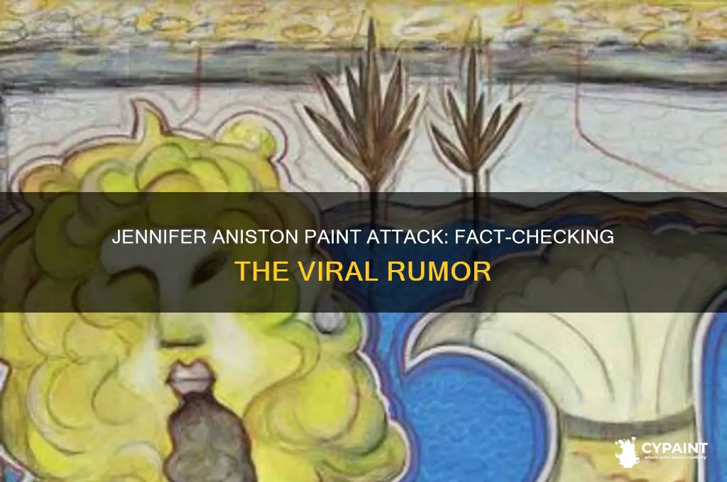 did someone throw paint on jennifer aniston