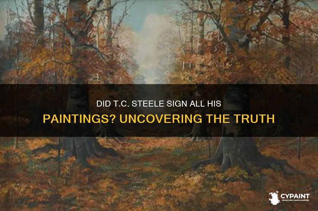 did t c steel sign all his paintings