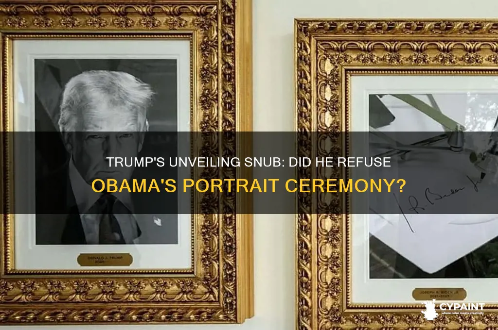 did trump refuse to unveil obama painting
