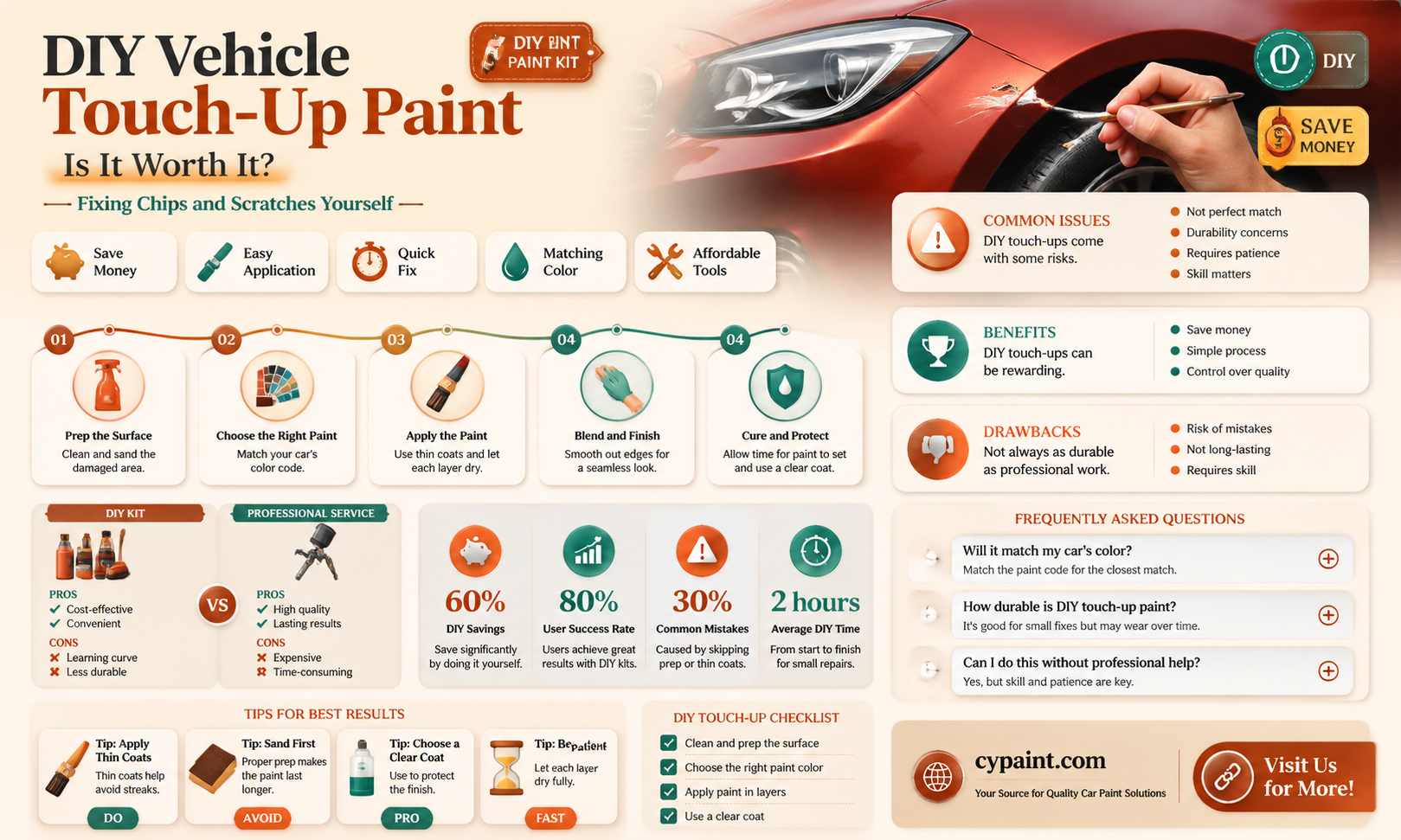 can i do my own vehicle touch up paint