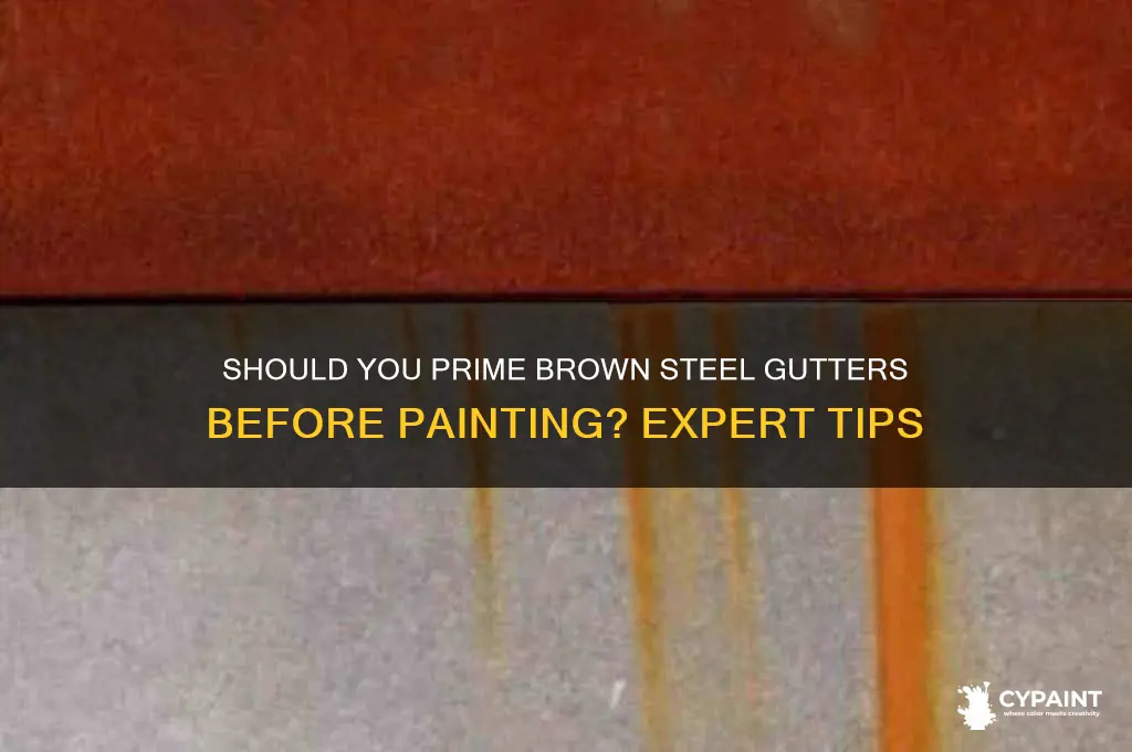 do brown steel gutters require priming before painting