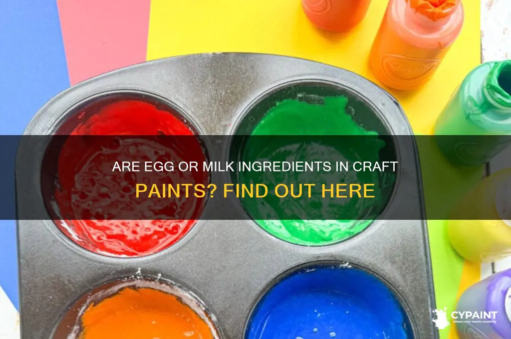 do craft paints carry egg or milk