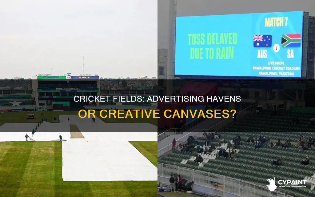 do cricket fields actually have adverising painted into them